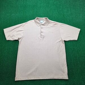 Boeing Official Polo Shirt Mens Large Tan Double Mercerized‎ Cotton Aviation